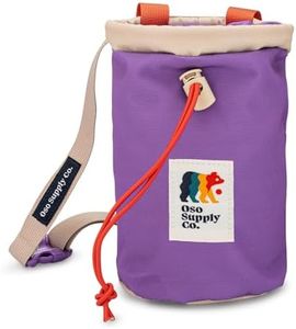 Oso Supply Co - Chalk Bag for Rock Climbing, Bouldering Chalk Bag Bucket with Quick-Clip Belt, Zippered Pockets and Pouch - Perfect Indoor/Outdoor Rock Climbing Gear Equipment (Lavender)