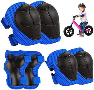 Sakiyrmai Valentines Day Gifts for Kids-Knee Pads for Kids, Kids Knee Pads and Elbow Pads Set 6 in 1 for 3-8 Years Old Toddlers Boys Girls Roller Skates Cycling Bike Skateboard Scooter