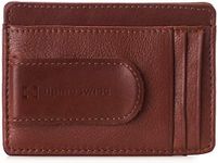 Alpine Swiss RFID Dermot Money Clip Front Pocket Wallet For Men Leather Comes in a Gift Box Tan