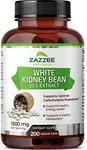 Zazzee White Kidney Bean 10:1 Extract, 18,000 mg Strength, 200 Vegan Capsules, Over 2 Month Supply, Standardized and Concentrated 10X Extract, 100% Vegetarian, All-Natural and Non-GMO