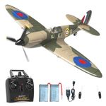 VOLANTEXRC RC Plane WWII Spitfire Remote Controlled Plane with Upgraded Canopy,Xpilot Stabilization System&One Key Aerobatic Radio Control Airplane for Beginner&Adult (76112v2 Green)