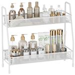 EKNITEY Bathroom Storage Spice Rack - 2 Tier Kitchen Storage & Organisation, Small Bathroom Organiser for Countertop, Home and Office