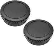 eMagTech 4Pcs Camera Body Cover Rear Lens Cover Replacement Compatible with Canon Mount Camera Body Cap Replacement Rear Lens Cap Black