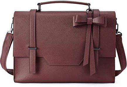ECOSUSI Laptop Messenger Bag Women Briefcase 15.6 inch Laptop Satchel Handbags, Claret Purple, 15.6inch, Versatile-