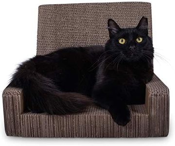 Purrfect Sofa Luxe Cat Lounger and Cat Scratcher Toy Made of Extra Think Extra Corrugated Cardboard, Reversible for 2X The Scratching (Catnip Included)