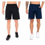 BLUE STAR SHARK Men's Athletic Combo Sports Shorts with Zip Pockets | Quick Dry Lightweight Gym and Running Shorts | Breathable Activewear Training Half Pant for Workout Jogging, Blue and AF, XL