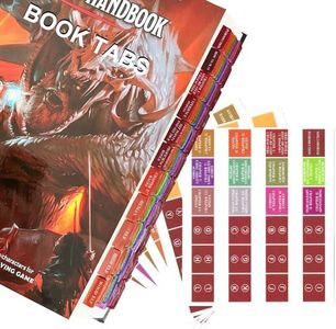 Index Tabs for D&D Player’s Handbook(Book not Included), 144 D&D Core Rulebook Color Coded Clear PVC Laminated Tabs, Double-Sided Content Design & Durable - Enhance Your Gaming Experience