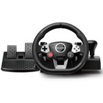 VooFun Racing Wheel, Game Steering Wheel with Pedal, 270 Degrees, Compatible with PC/PS4/Switch/PS3/Xbox One/Xbox 360, Programmable Buttons, Vibration Feedback, Black