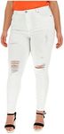 UC Womens Ex High Street Brand Ripped [Skinny Jeans Ladies Plus Size Super Stretchy Denim Pants (30, White)