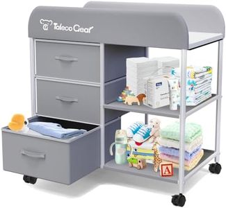 G TALECO GEAR Baby Changing Table, Portable Changing Table, Diaper Changing Station with Waterproof Pad, Changing Table Dresser with 3 Storage Baskets, Mobile Nursery Organizer for Newborn Essentials