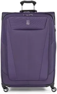Travelpro Maxlite 5 Softside 2pc Set Expandable Carry On Luggage with 4 Spinner Wheels/Soft Underseat Tote, Lightweight Suitcase, Men and Women, Imperial Purple, Checked-Large 29-Inch, Maxlite 5