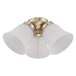 Westinghouse 7784500 Three LED Cluster Ceiling Fan Light Kit, Polished Brass Finish with Frosted Ribbed Glass