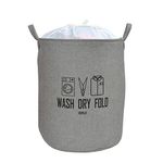 Yellow Weaves Laundry Bag/Basket For Dirty Clothes, Storage Bag Collapsible, 63 L(Jute, Grey), 40 CM, 40 CM, 50 Cm