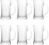 6Pcs Glass Beer Mugs Freezer Large 