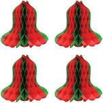 12-Inch Red and Green Tissue Bell Pack of 4