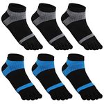 GINZIN 6 Pairs Running Socks for Men - No Show Crew Toe Socks for Runners