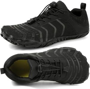 Barefoot Shoes Men Women Minimalist Shoes Zero Drop Workout Cross-Trainer Hiking Water Wide Toe Box Grounded Footwear Weightlifting Walking Black