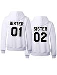 Colevkie Best Friend Hoodie Sweatshirt for Women BFF Hooded Pullover Long Sleeve 1 Piece(White-02,XL)