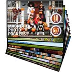 10 Pack 5x7 Magnetic Picture Frames for Refrigerator - Magnet Picture Frames for Fridge - Magnetic Photo Sleeves - Magnetic Photo Pockets - Magnetic Picture Holder - Locker Magnet Frames