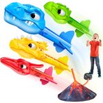 Anginne Dinosaur Toys for Boys, Garden Games 3-9 Years Old Boys Girls Gift Outdoor Toy Kids Garden Toys Age 3-9 Years Old Boys Toys Rocket Toys Launcher for Kids Girls Birthday Presents