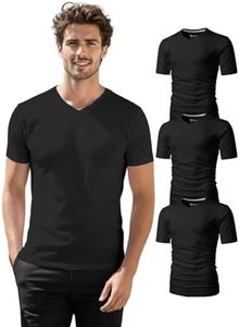 H2H Vneck Tshirts Shirts for Men Pack of 3 Black US XL/Asia 2XL (CMTTS0197)