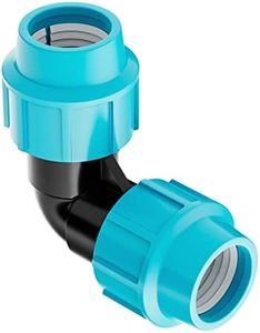 HYDROBIL Raccord de Plomberie MDPE pour Tuyaux d'Eau, Coudé 32mm x 32mm, pour Tuyau MDPE en Plastique, 16 Bar, Température Max. 45°C, Raccords à Compression