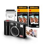 KODAK Mini Shot 2 ERA 4PASS 2-in-1 Instant Camera and Photo Printer (2.1x3.4 inches), Initial 8 Sheets + 60 Sheet Pack Bundle, Black