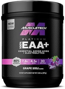 MuscleTech | Platinum 100% EAA+ |Essential Amino Acids | Muscle Strength Builder for Men & Women | Workout Supplement | Grape | 13.6 oz | 30 Servings