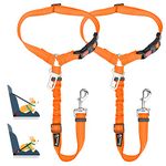 SlowTon 2 in 1 Dog Seatbelts for Cars UK, 2 Pack Pet Car Seat belt Headrest Restraint with Seatbelt Clip Puppy Safety Adjustable Dog Car Harness Belt with Anti-Shock Elastic Bungee Buffer for Vehicles