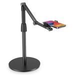 SuperDesk Overhead Phone Stand Tablet Holder, Versatile Multi-Angle and Horizontal Shooting Recording Stand, Compatible with 3.5-11 Inch Tablets/Smartphones/iPads/iPhones