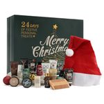 Mens Gift Set Christmas Advent Calendar Include 24pcs Surprise, Premium Grooming & Self-Care Set with Seasonal Scents, Includes Hand Creams, Beard Care, Skin Care Gifts, Accessories & More, Unique Holiday Gifts for Men