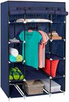 Best Choice Products Portable 13-Shelf Wardrobe Storage Closet Organizer w/Cover and Hanging Rod, Blue