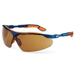 Uvex 9160-068 I-VO SCT Sunglare Optidur NC Safety Spectacle, Brown/Blue/Orange