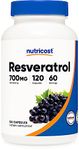 Nutricost Resveratrol 700 mg, 120 Capsules 60 serving - Vegan, Gluten Free, Non-GMO