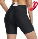 BALEAF Women's 5" Bike Shorts 4D Padded Lycra Cycling Underwear Biking Padding Pockets Biker Bicycle UPF 50+ Black M