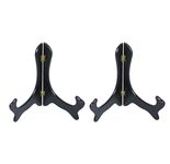 Artliving Black 6 Inch Wood-Like Easels Plate Stand Holder Display Stands -Set of 2