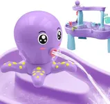 Infowush Water Table Pump, Octopus Battery Powered Water Pump for Water Table 3 Hours Non-Stop Fun Summer Outdoor Sand/Water Table Toys Outside Water Play Table Accessories for Toddlers Kids (Purple)