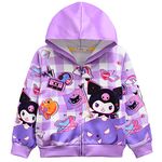 DYWPYCLQ Kids Girls' Hoodie Fashion Sweater Sweatshirt Cartoon Zip Jacket Spring and Autumn Funny Clothes 4-10Years (as1, Age, 11_Years, 12_Years, Style 3)