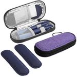 ARROMI Insulin Cooler Travel Case, Diabetic Travel Case with 2 Nylon Ice Packs, Insulin Travel Case, Medicine Cooler for Travel Insulin Case Diabetic Supplies Insulin Case (Purple)