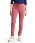 Jockey Women's Super Combed Cotton Elastane French Terry Slim Fit Joggers with Zipper Pockets_Style_1323_Rose Wine_XL