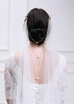 Kercisbeauty 3M 1 Tier Soft Tulle Sheer Cathedral Wedding Lace Veil Single Layer Drop with Gold Flower Comb Multi Layer Pearl Chain for Bride Bridal Headpiece Hair Dress (Ivory)