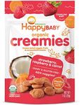 Happy Baby Organics Creamies Freeze-Dried Veggie & Fruit Snacks with Coconut Milk, Strawberry Raspberry & Carrot, 1 Ounce (Pack of 1)