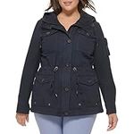 Levi's Women's Plus Cotton Four Pocket Hooded Field Jacket (Standard & Plus Sizes), Navy, 2X