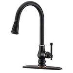 Delle Rosa Kitchen Faucet, Kitchen Faucet with Deck Plate, Lead Free Brass Kitchen Faucet with Pull Out Sprayer, Kitchen Faucet Oil Rubbed Bronze