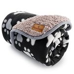 PawPride Dog Blanket – Super Soft Dog Blankets Large Washable - Fluffy Pet Blankets for Dogs Sherpa Textured Puppy Blanket – Large Size 80cm x 100cm (Black and White)