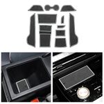 CDEFG Compatible with MG4 MG 4 EV Electric 2022-2024 Rubber Mats, Non-Slip Mats Centre Console Anti-Slip Cup Drink Holder Rubber Mat Armrest Storage Pads Door Slots Car Interior Accessories (White)