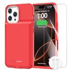 Battery Case for iPhone 16 Pro, 15W Fast Charging Case Charger 8500mAh Ultra-Slim Lightweight Powerful Battery Pack Rechargeable Anti-Fall TPU Juice Box for iPhone 16 Pro Charging Case(6.3") Red