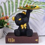 zart Cool Dog Showpiece for Home Decorative Showpiece | Bulldog with Paltter Statue for Home Decor Showpiece | Home Kitchen Decor | Office Decorative Item (Black)