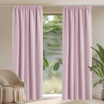 PONY DANCE Nursery Blackout Thermal Curtains for Girls Room - (W55 X L96, Pink, 1 Pair) Solid Pencil Pleat Thermal Insulated Curtains Type Super Soft Home Decorative Drapes for Babys' Room