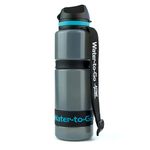 Water-to-Go Eco active 75 cls water purifier bottle; Filters viruses, bacteria, protozoa, cysts, chemicals & microplastics; Guaranteed Leakproof; For Travel, Outdoor, Cycling, & Survival; (Blue)